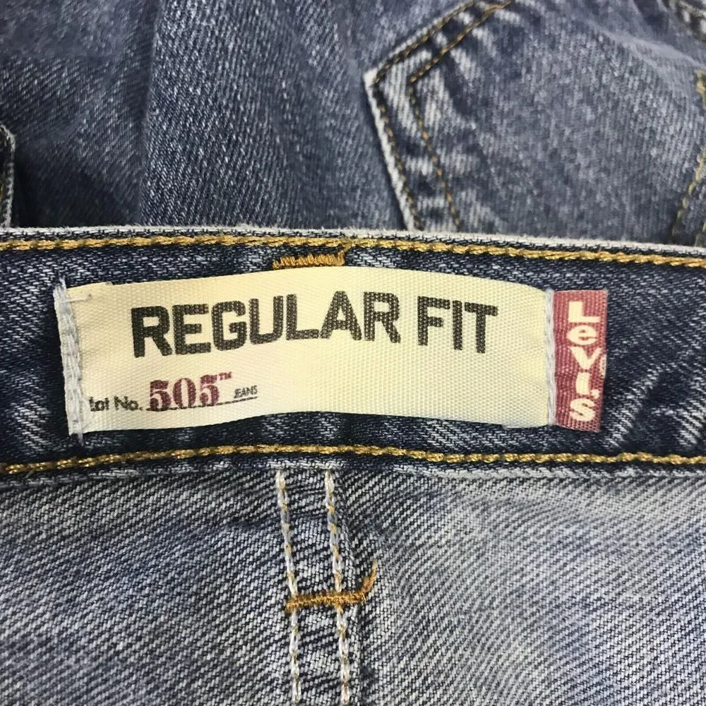 Levis 505 Regular Fit Jean Mens 40 * 30 Medium Blue 100% Cotton Pockets Denim